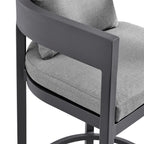 Ensemble de salle à manger d'extérieur Argiope en aluminium gris, 5 pièces, hauteur bar