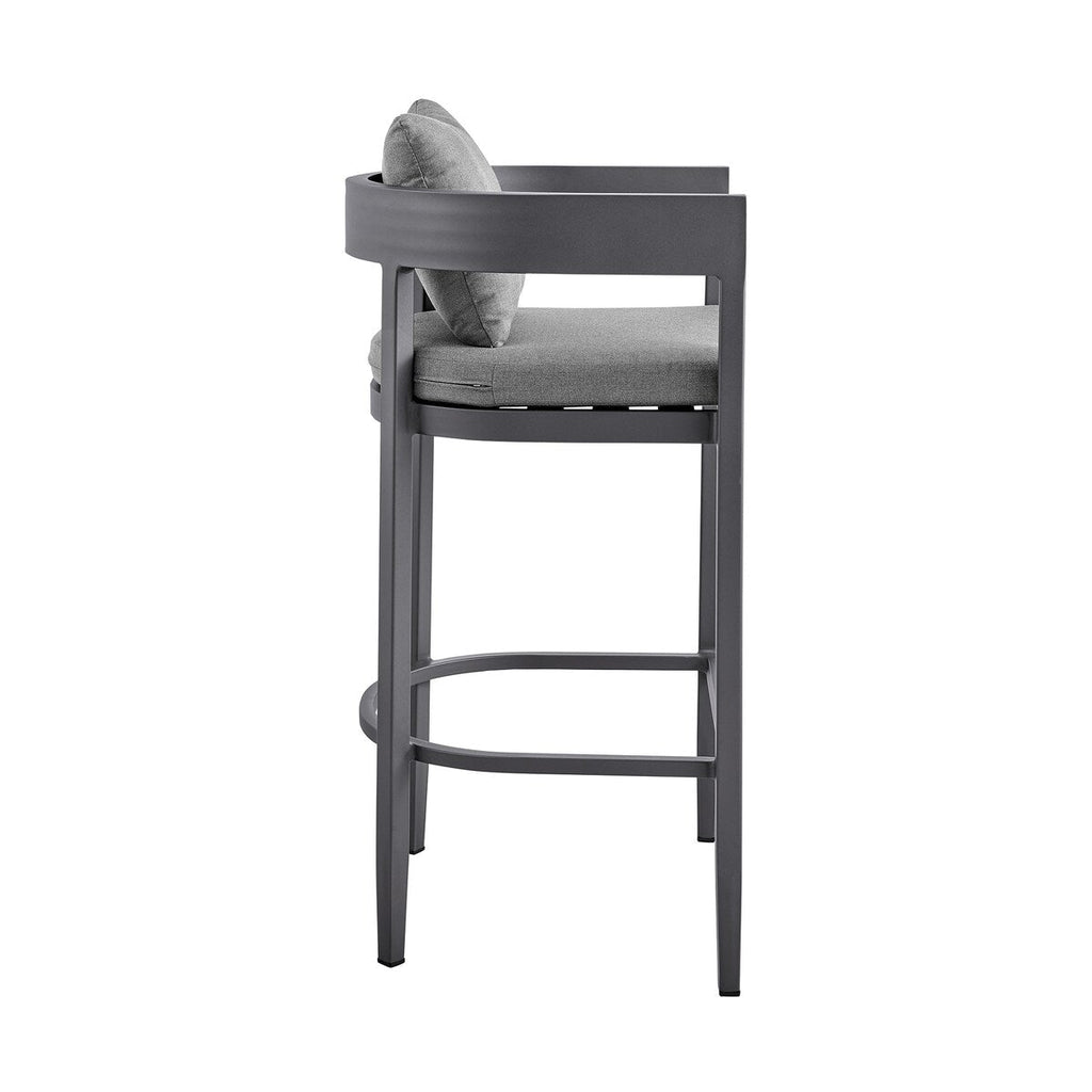 Ensemble de salle à manger d'extérieur Argiope en aluminium gris, 5 pièces, hauteur bar