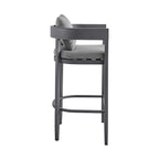Ensemble de salle à manger d'extérieur Argiope en aluminium gris, 5 pièces, hauteur bar