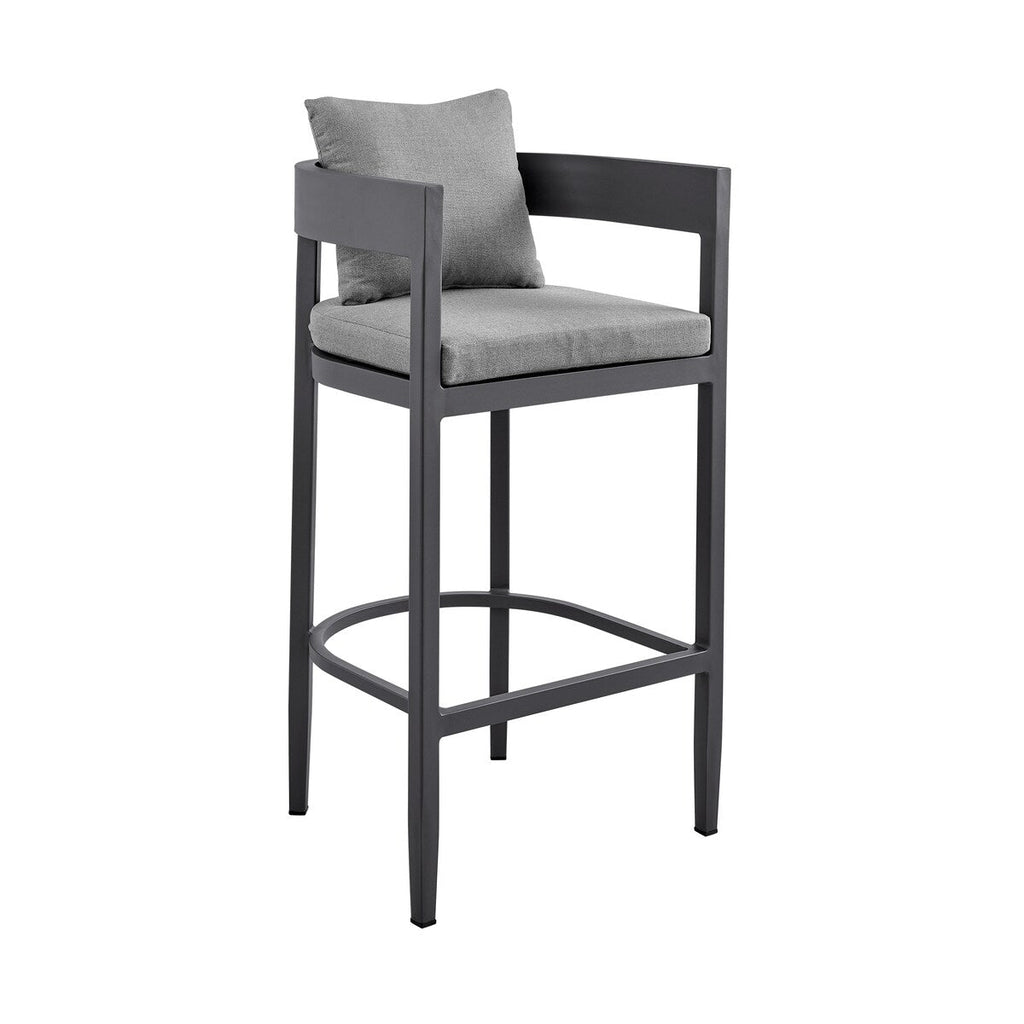 Ensemble de salle à manger d'extérieur Argiope en aluminium gris, 5 pièces, hauteur bar