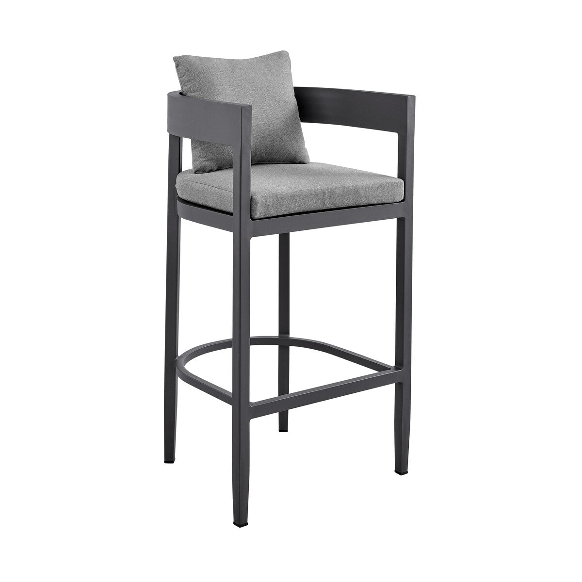 Ensemble de salle à manger d'extérieur Argiope en aluminium gris, 5 pièces, hauteur bar