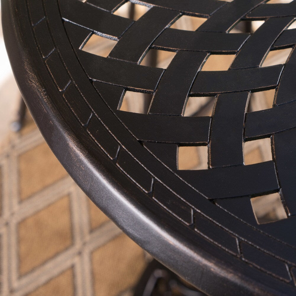 Ensemble de bar d'extérieur Arlana 5 pièces en aluminium avec trou pour parasol par Christopher Knight Home - N/A