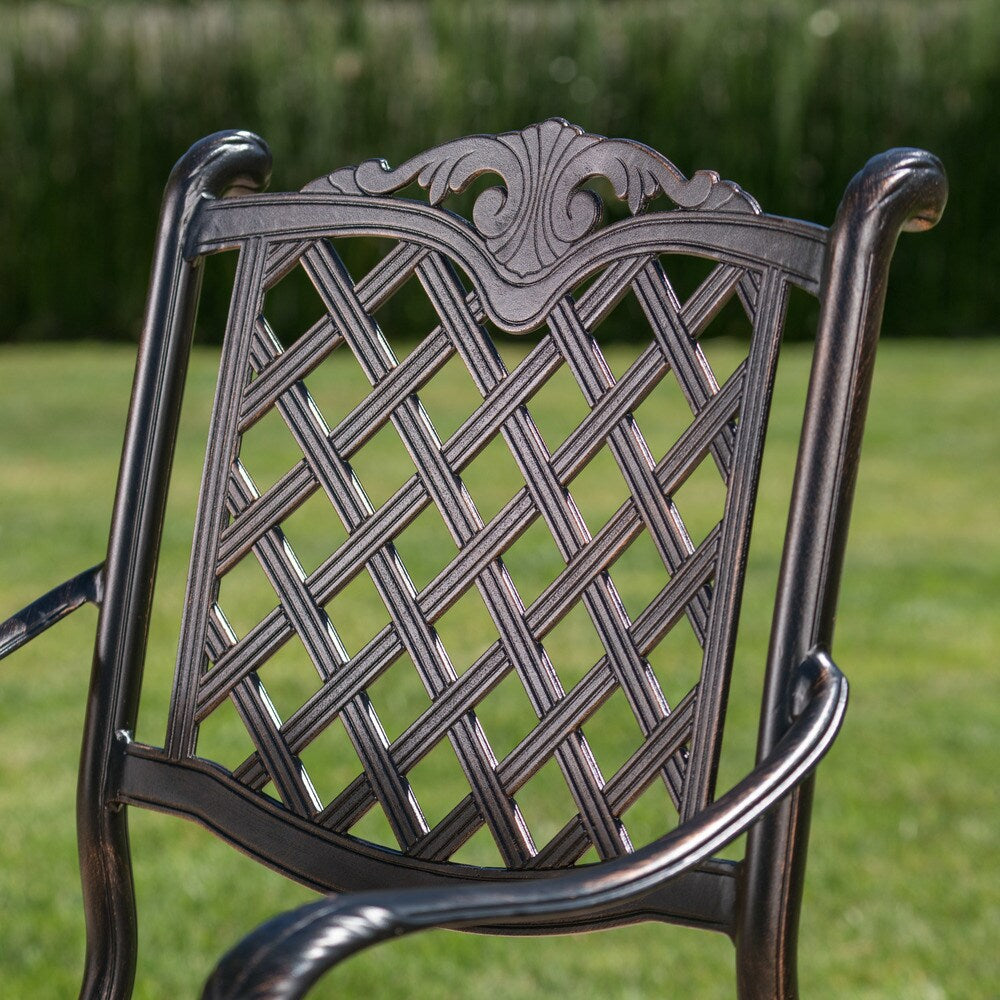 Ensemble de bar d'extérieur Arlana 5 pièces en aluminium avec trou pour parasol par Christopher Knight Home - N/A