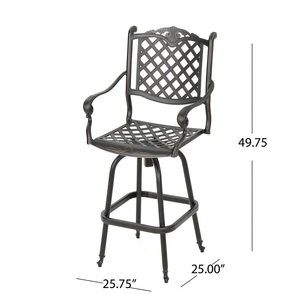 Ensemble de bar d'extérieur Arlana 5 pièces en aluminium avec trou pour parasol par Christopher Knight Home - N/A