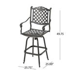 Ensemble de bar d'extérieur Arlana 5 pièces en aluminium avec trou pour parasol par Christopher Knight Home - N/A