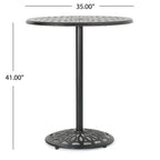 Ensemble de bar d'extérieur Arlana 5 pièces en aluminium avec trou pour parasol par Christopher Knight Home - N/A