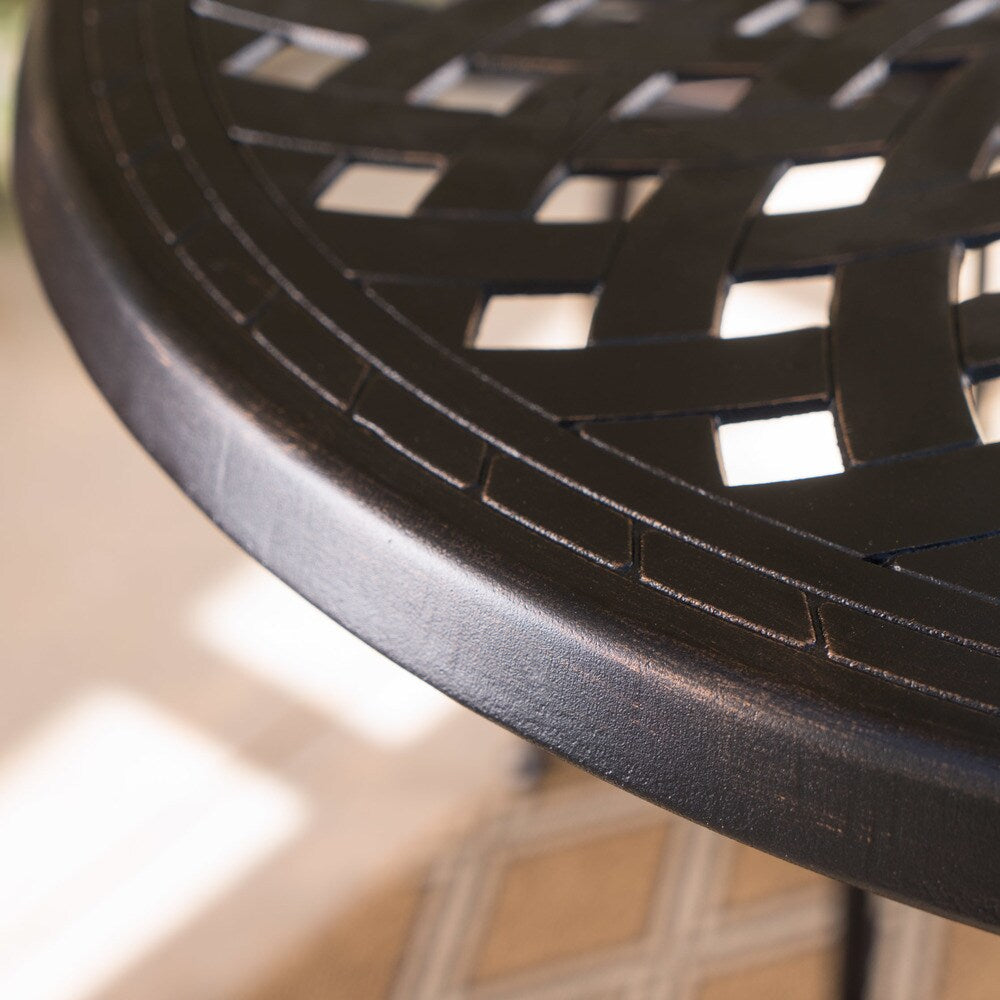 Ensemble de bar d'extérieur Arlana 5 pièces en aluminium avec trou pour parasol par Christopher Knight Home - N/A