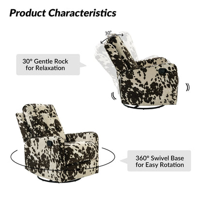 Fauteuil inclinable pivotant manuel Arlette Floral avec dossier capitonné, lot de 2
