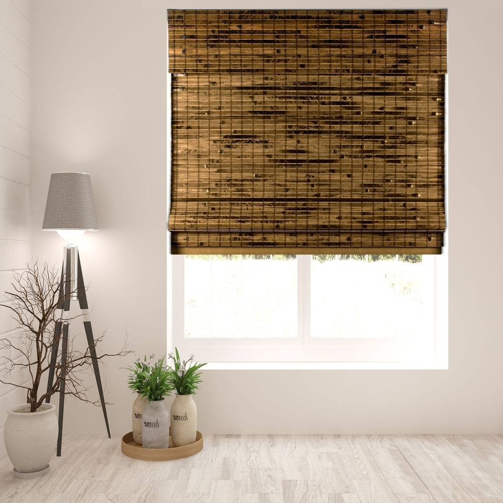 Stores Arlo sans fil en bambou Java profond avec relevage, hauteur de 60 pouces