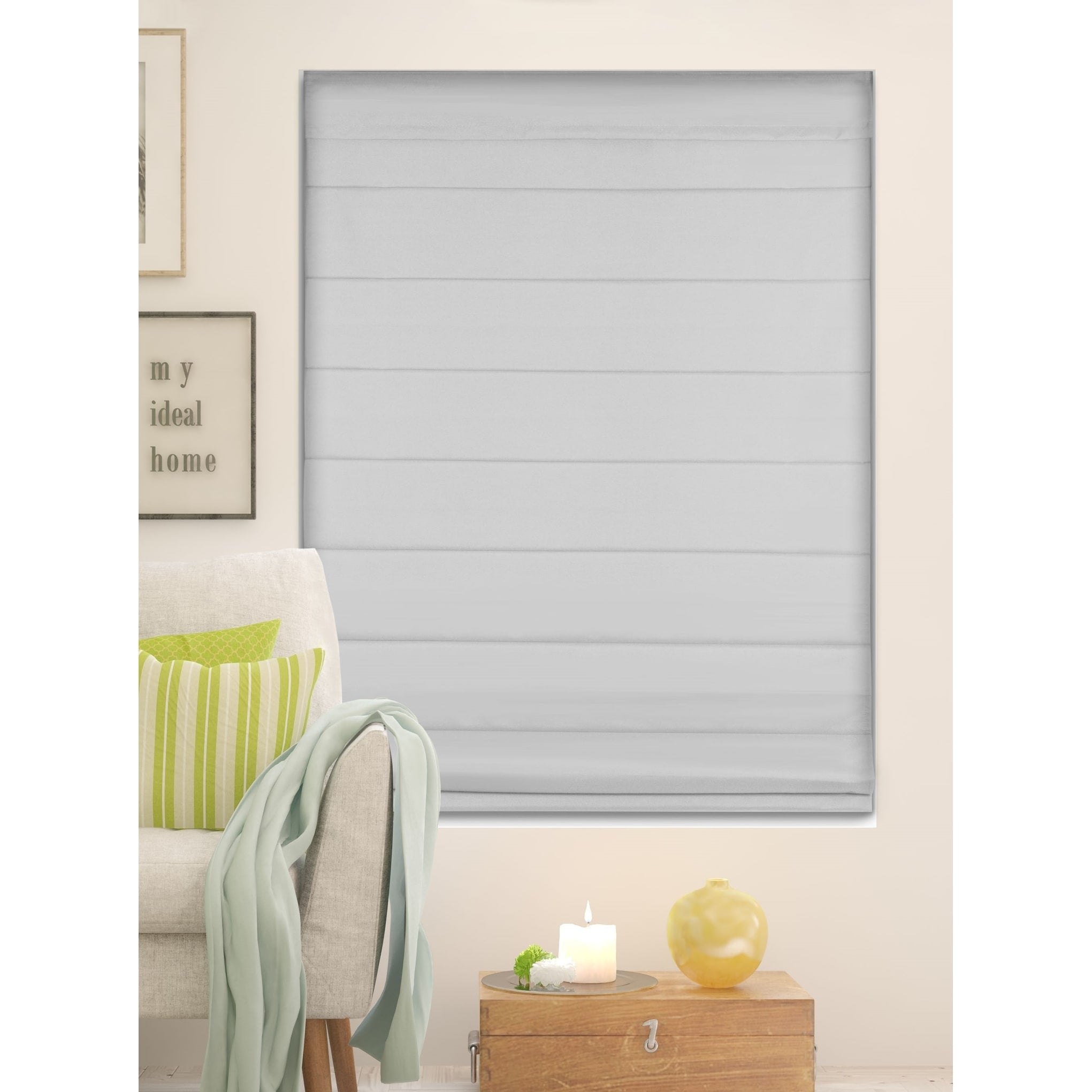 Stores romains Arlo gris occultants sans fil en tissu