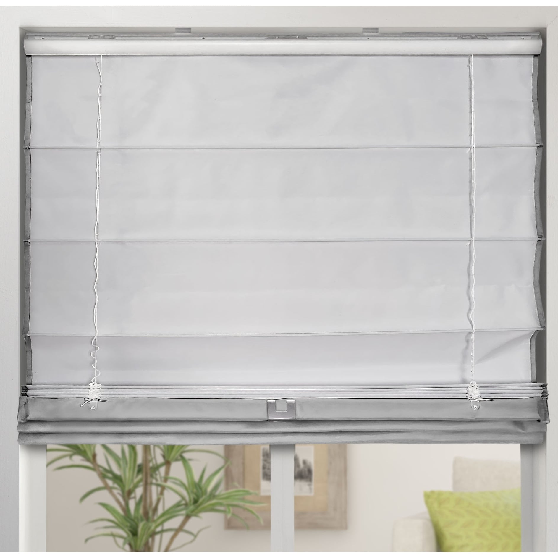 Stores romains Arlo gris occultants sans fil en tissu