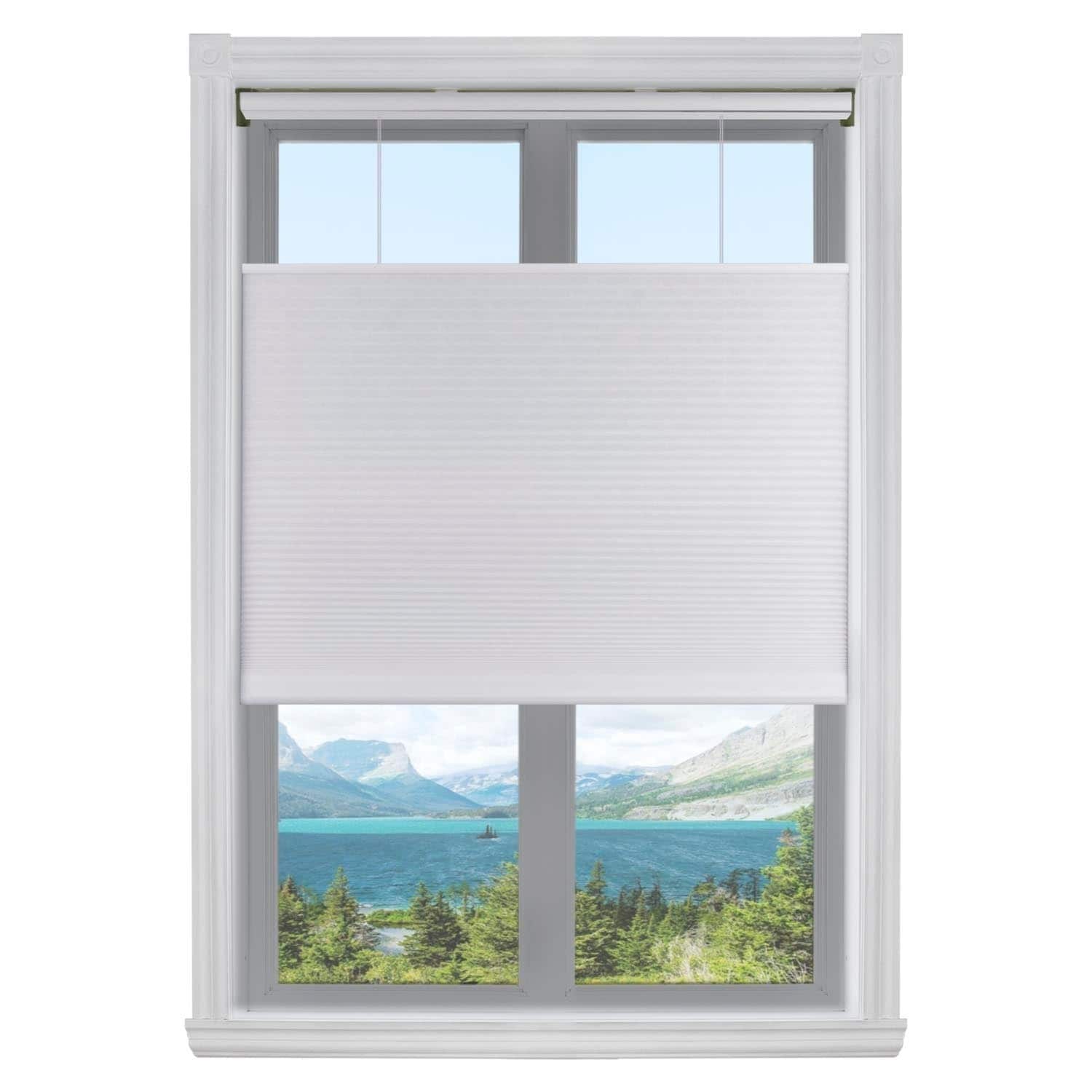 Stores cellulaires Arlo filtrant la lumière blanche de haut en bas et de bas en haut