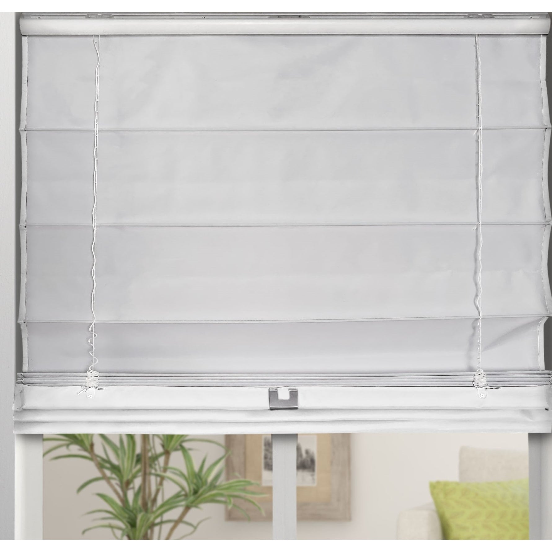 Stores romains Arlo blancs occultants sans fil en tissu