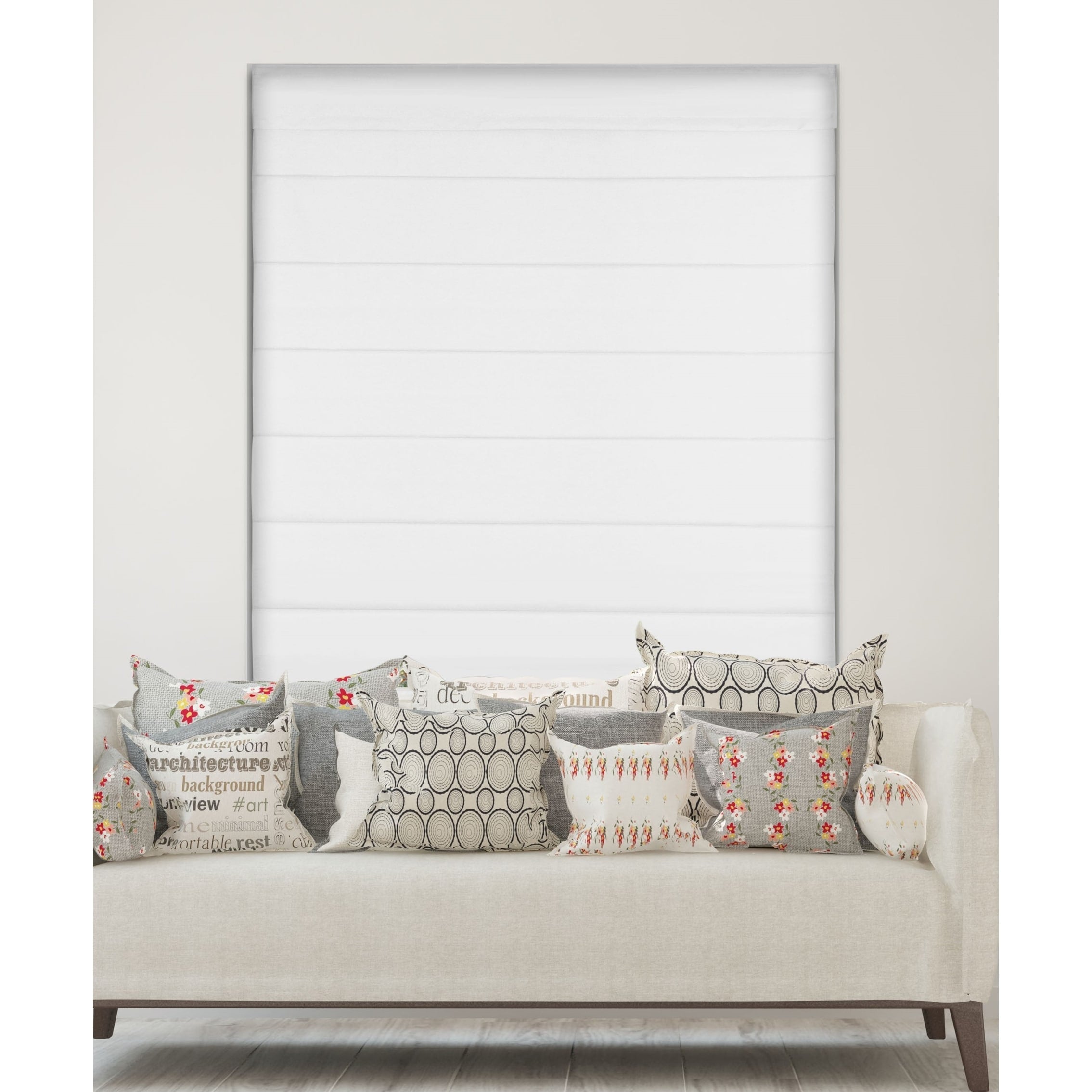 Stores romains Arlo blancs occultants sans fil en tissu