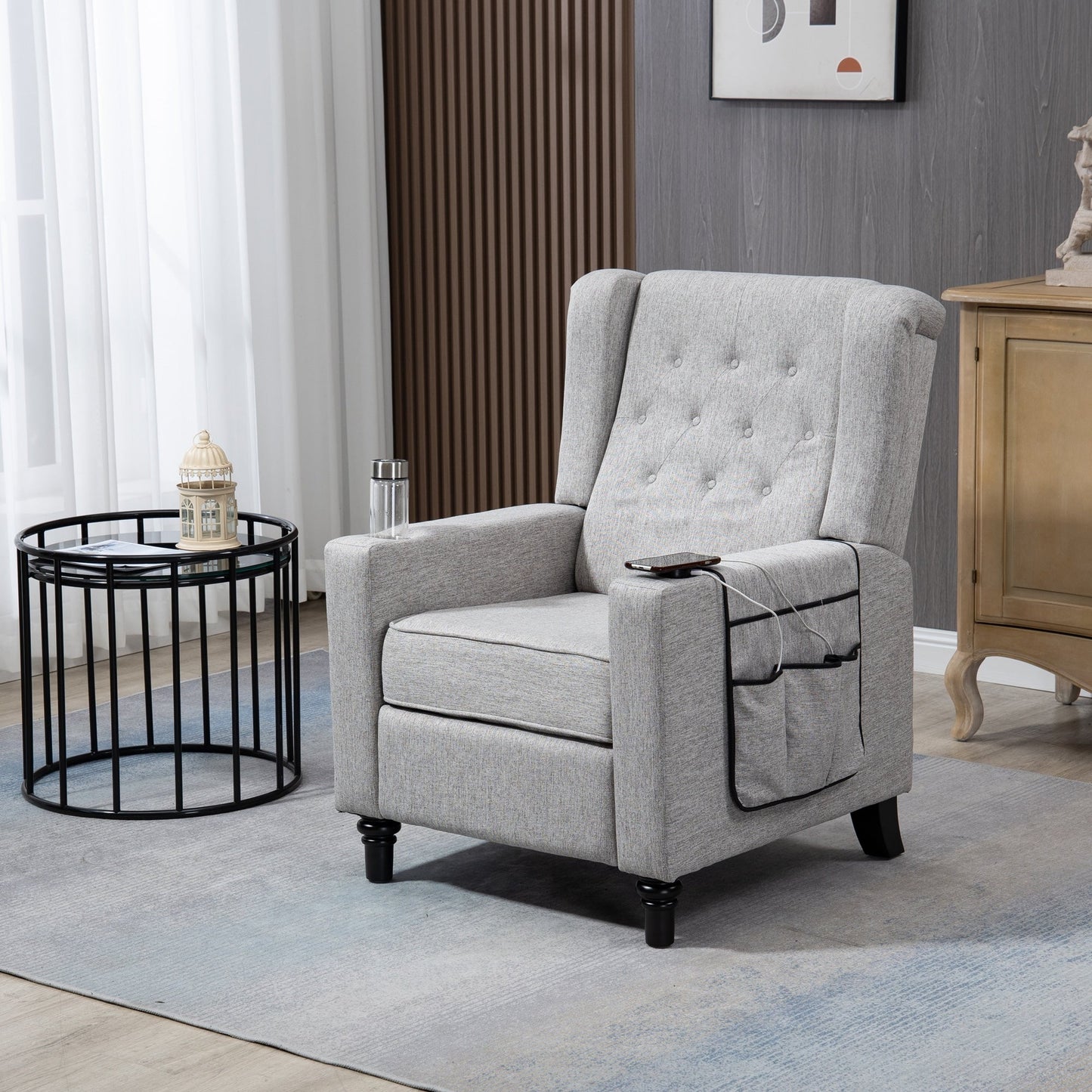 Fauteuil inclinable avec dossier capitonné