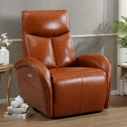 Fauteuil inclinable sans accoudoirs avec bascule pivotante électrique, ports de charge USB et Type-C et dossier haute densité