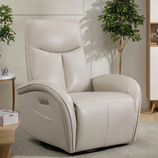 Fauteuil inclinable sans accoudoirs avec bascule pivotante électrique, ports USB et Type-C et dossier haute densité