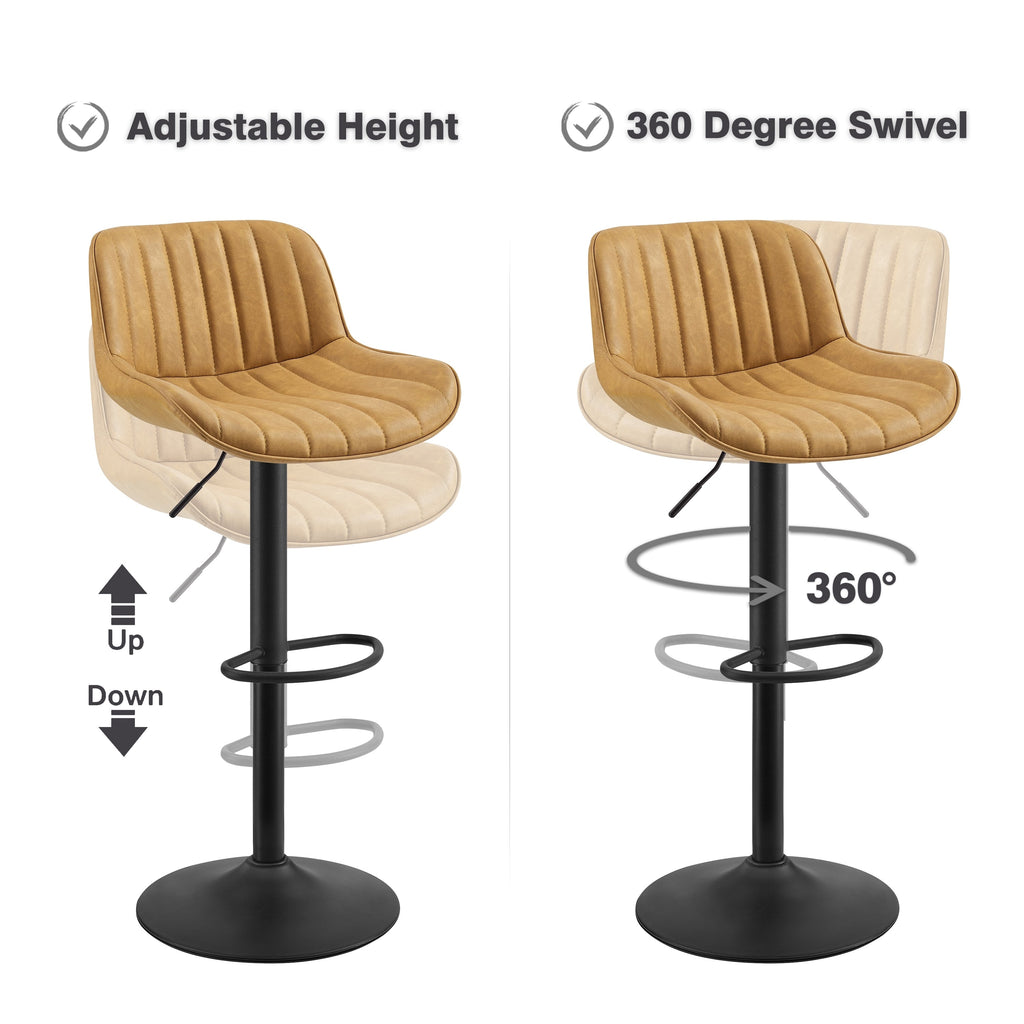 Tabouret de bar pivotant à hauteur réglable Art Leon, lot de 2