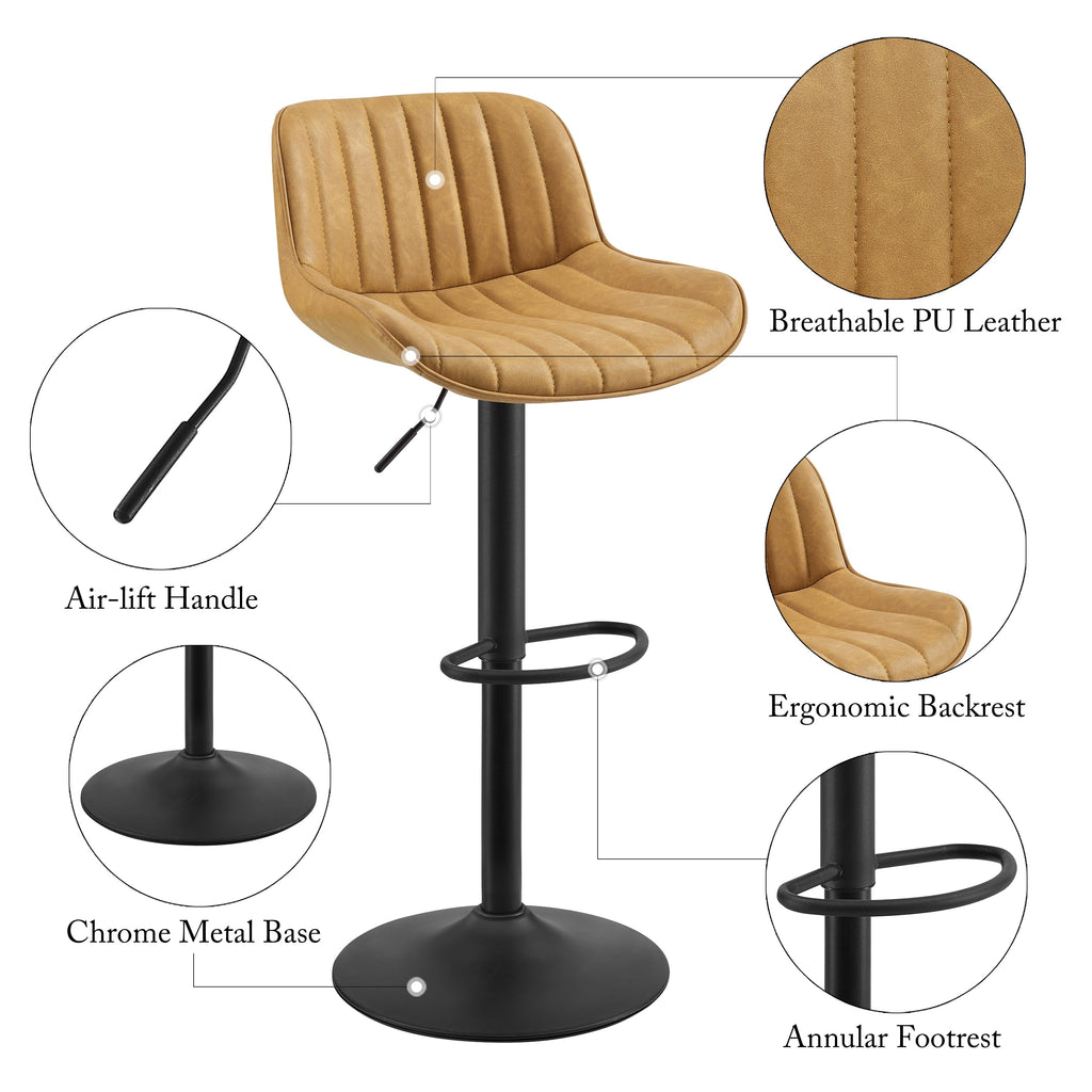 Tabouret de bar pivotant à hauteur réglable Art Leon, lot de 2