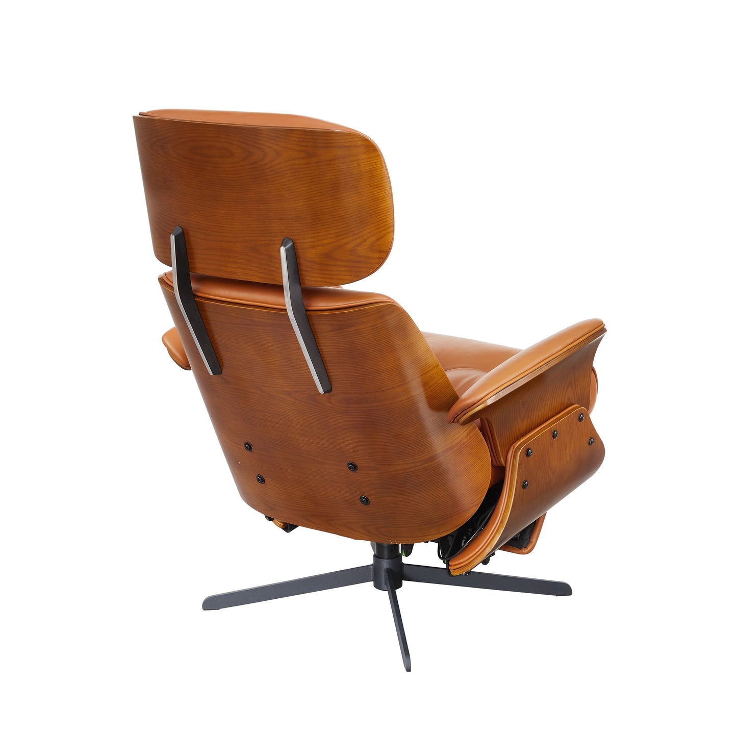 Fauteuil inclinable en cuir véritable Art Leon, style moderne du milieu du siècle