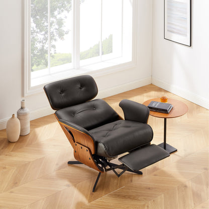Fauteuil inclinable en cuir véritable Art Leon, style moderne du milieu du siècle