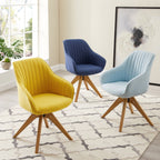 Fauteuil d'appoint pivotant Art Leon moderne avec pieds en bois