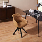 Fauteuil d'appoint pivotant Art Leon moderne avec pieds en bois