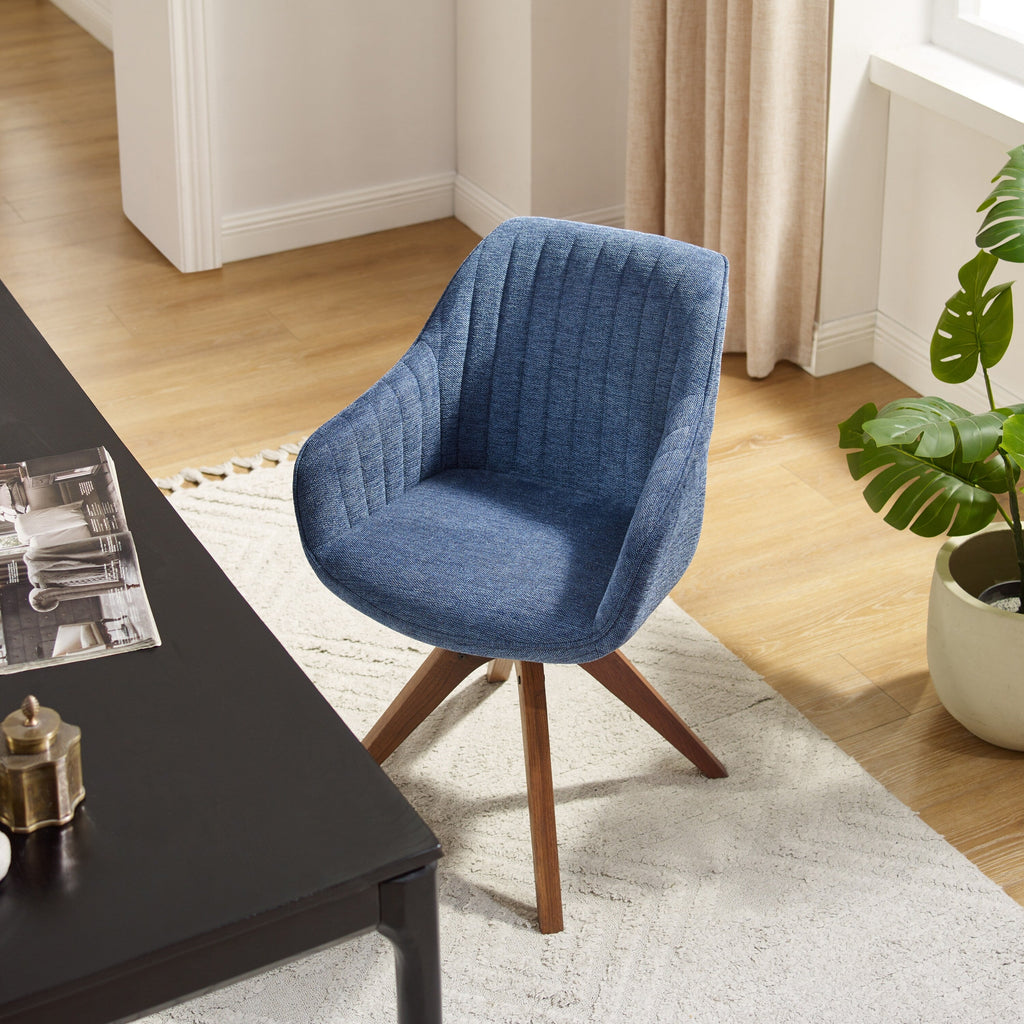 Fauteuil d'appoint pivotant Art Leon moderne avec pieds en bois