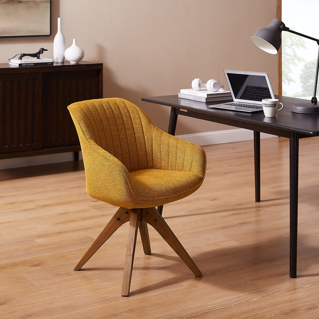 Fauteuil d'appoint pivotant Art Leon moderne avec pieds en bois