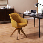 Fauteuil d'appoint pivotant Art Leon moderne avec pieds en bois