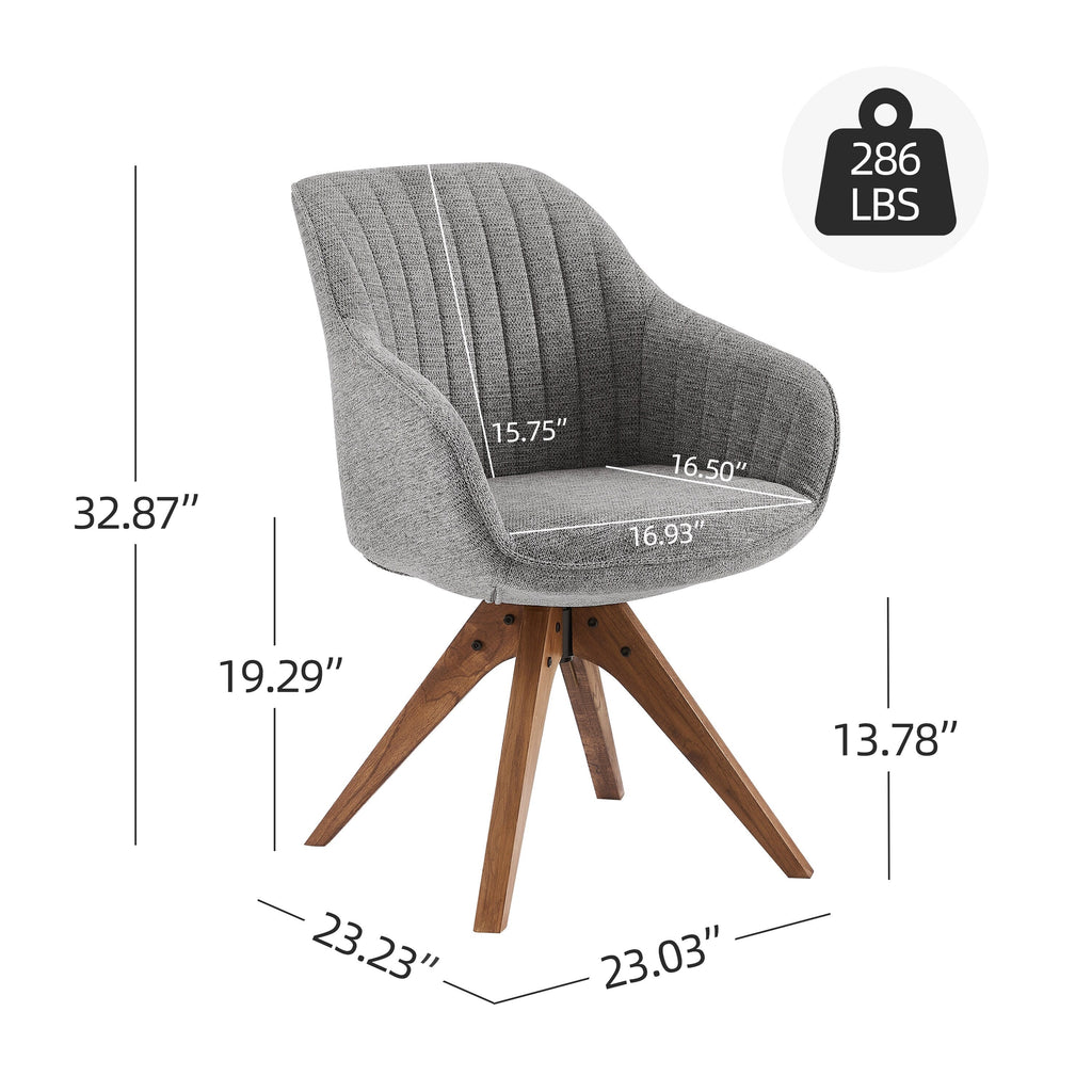 Fauteuil d'appoint pivotant Art Leon moderne avec pieds en bois