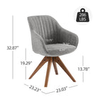 Fauteuil d'appoint pivotant Art Leon moderne avec pieds en bois