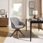 Fauteuil d'appoint pivotant Art Leon moderne avec pieds en bois