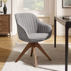 Fauteuil d'appoint pivotant Art Leon moderne avec pieds en bois