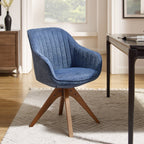 Fauteuil d'appoint pivotant Art Leon moderne avec pieds en bois