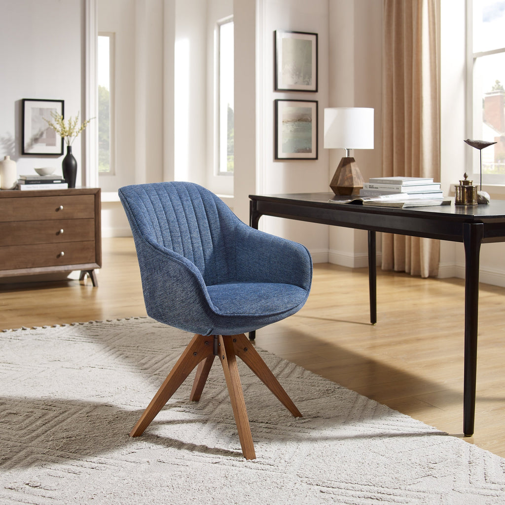 Fauteuil d'appoint pivotant Art Leon moderne avec pieds en bois