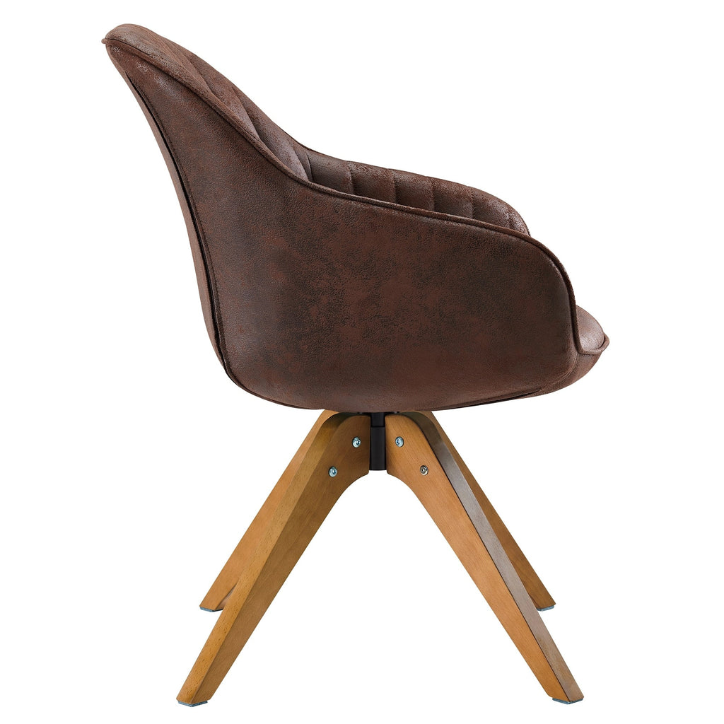 Fauteuil d'appoint pivotant Art Leon moderne avec pieds en bois