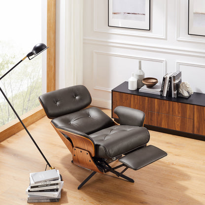 Fauteuil inclinable électrique pivotant en cuir pleine fleur Art Leon