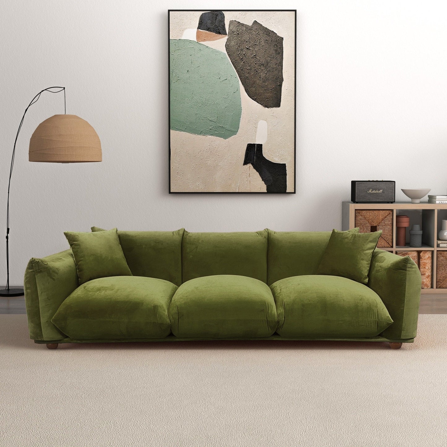 Canapé Arten de luxe en velours et boucle moderne du milieu du siècle