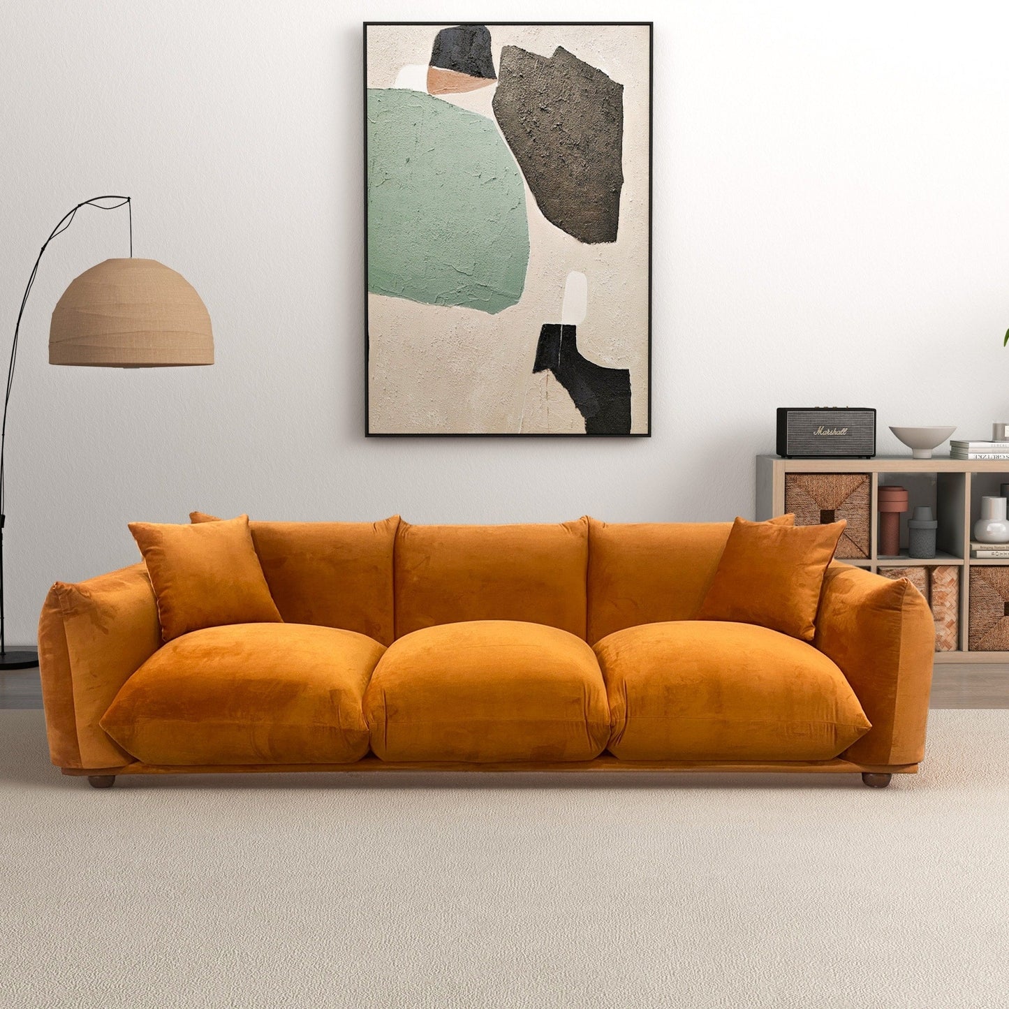 Canapé Arten de luxe en velours et boucle moderne du milieu du siècle