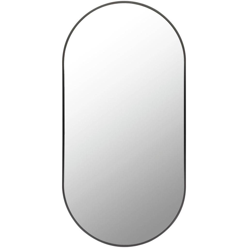 Miroir d'appoint ovale moderne en aluminium Livabliss Aranya en forme de pilule