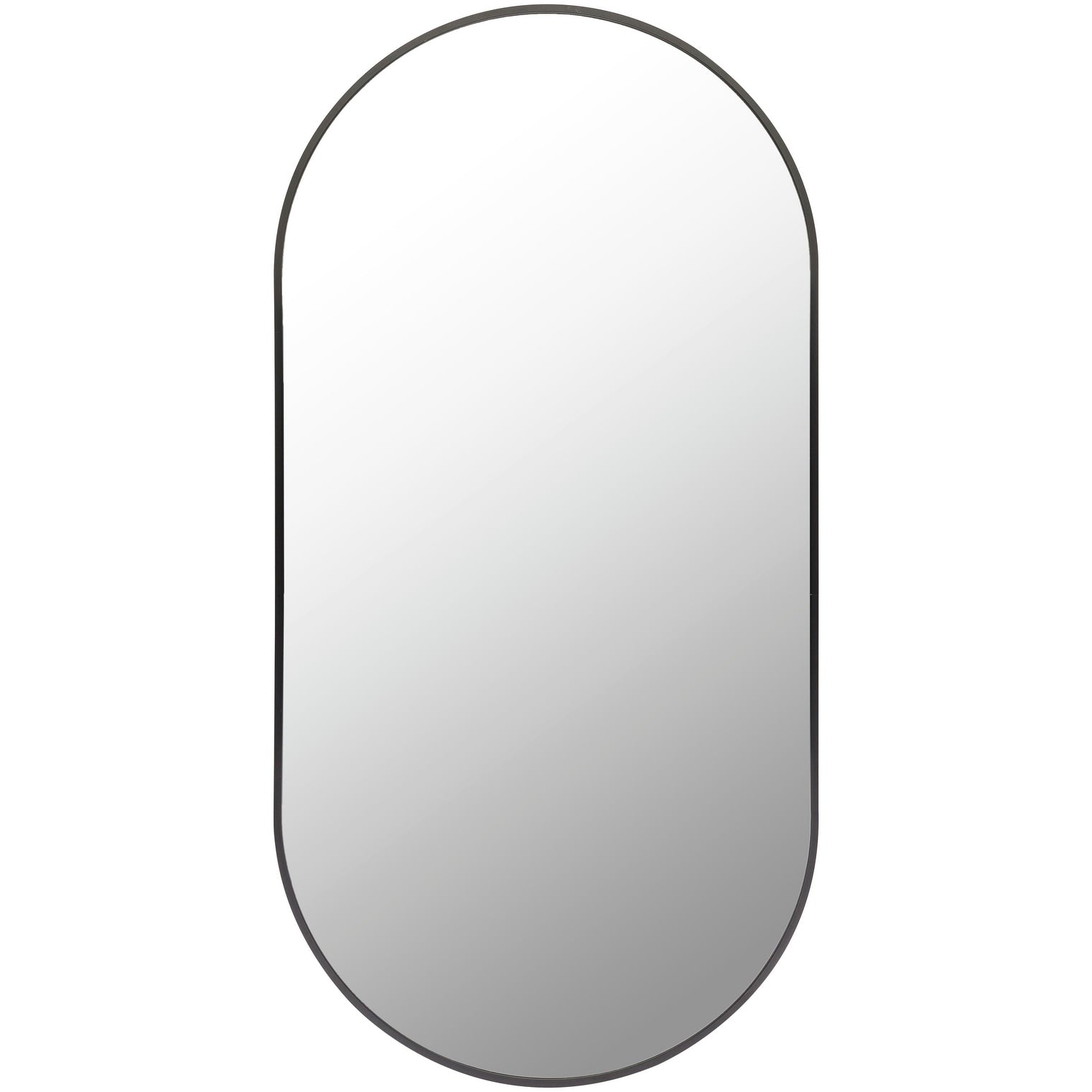 Miroir d'appoint ovale moderne en aluminium Livabliss Aranya en forme de pilule