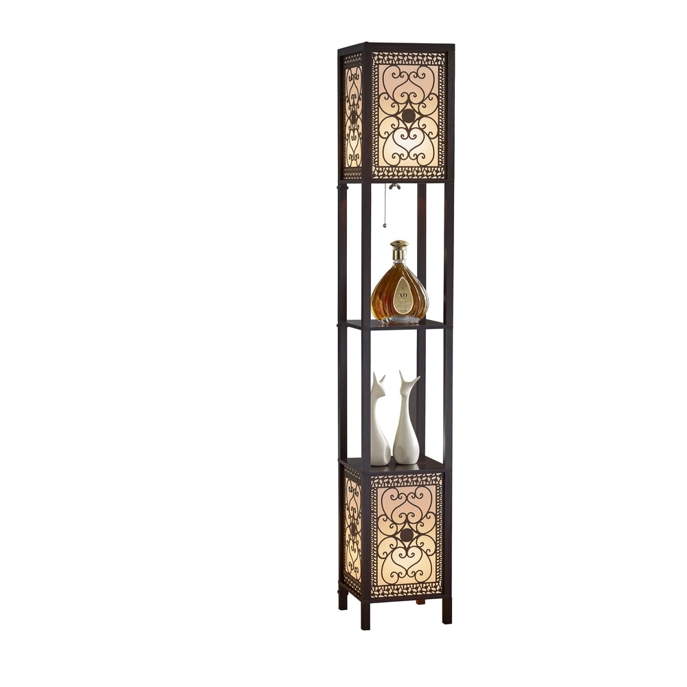Lampadaire Copper Grove Arans Infinity Heart Shelf 64 pouces expresso