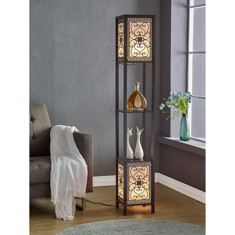 Lampadaire Copper Grove Arans Infinity Heart Shelf 64 pouces expresso