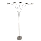 Lampadaire arqué 5 lumières Charlie de Strick &amp; Bolton en acier brossé
