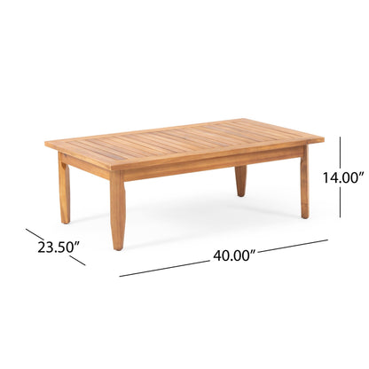 Ensemble de salon de jardin 4 places Aston, style Mid-Century moderne, en acacia, avec coussins, par Christopher Knight Home