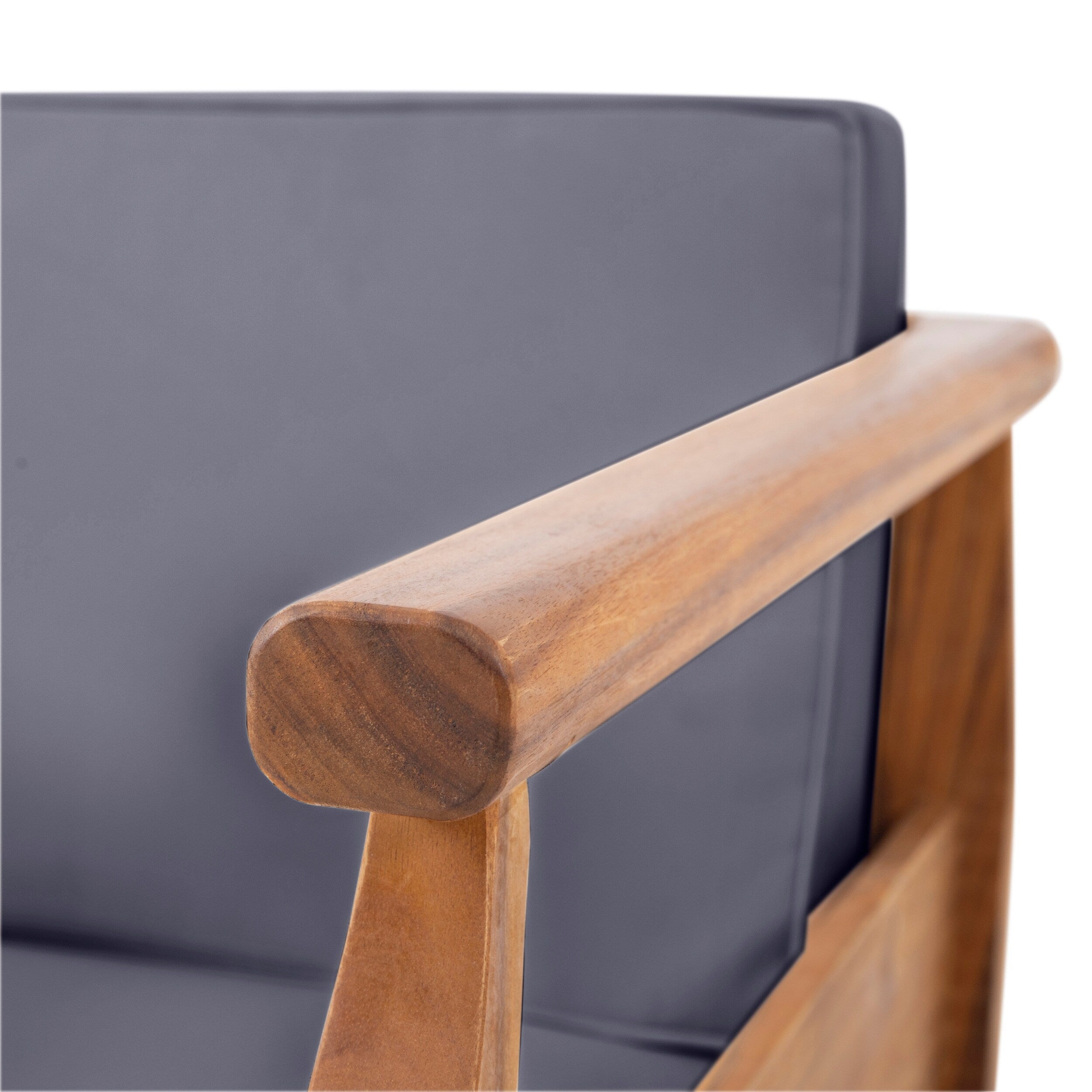 Ensemble de salon de jardin 4 places Aston, style Mid-Century moderne, en acacia, avec coussins, par Christopher Knight Home