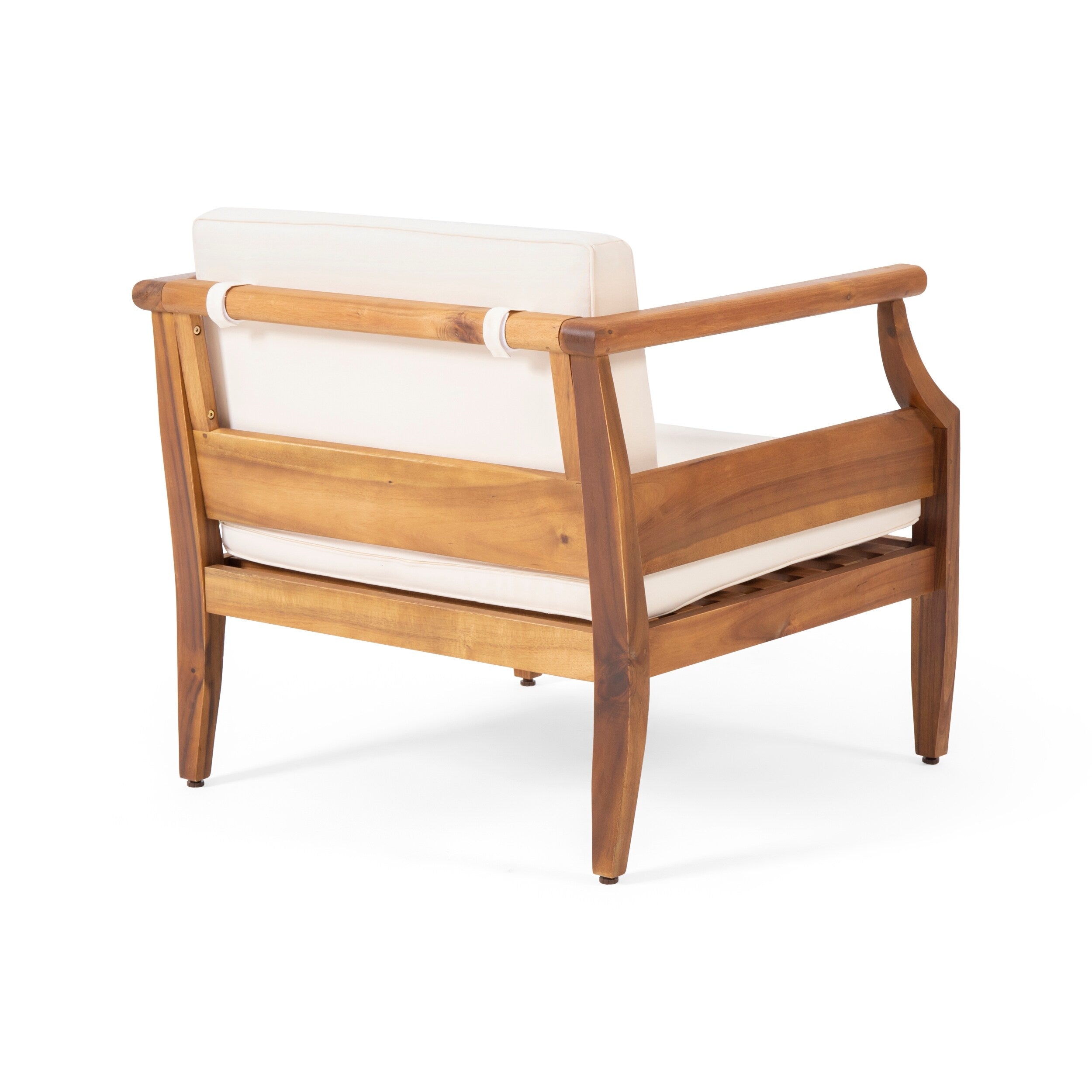 Ensemble de salon de jardin 4 places Aston, style Mid-Century moderne, en acacia, avec coussins, par Christopher Knight Home