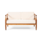 Ensemble de salon de jardin 4 places Aston, style Mid-Century moderne, en acacia, avec coussins, par Christopher Knight Home
