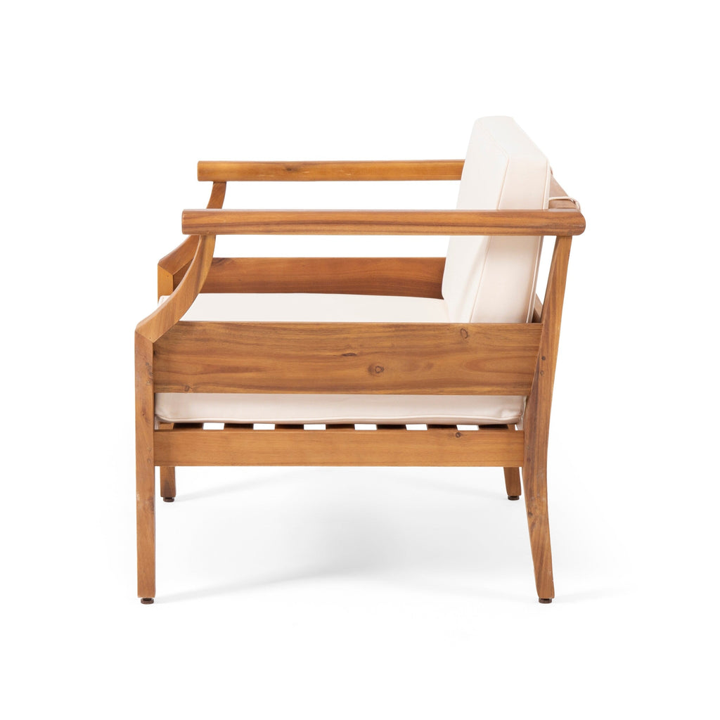 Fauteuils club d'extérieur modernes en acacia avec coussins Aston (lot de 2) par Christopher Knight Home